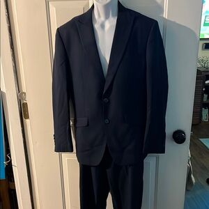 Timeless Blue Suit with Notch Lapels and Clean Lines